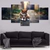 Cat 34 - Animal 5 Panel Canvas Art Wall Decor