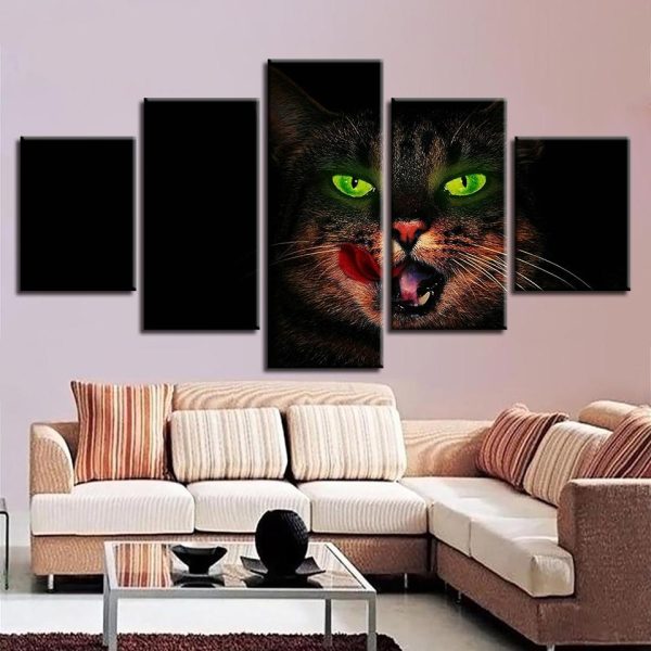 Cat Lovely 10 - Animal 5 Panel Canvas Art Wall Decor