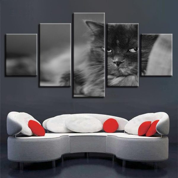 Cat Lovely 7 - Animal 5 Panel Canvas Art Wall Decor