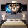 Cat Wearing The Space Helmet Lovely Abstract Animal - 5 Panel Canvas Art Wall Decor