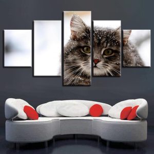 Cats 5 - Animal 5 Panel Canvas Art Wall Decor