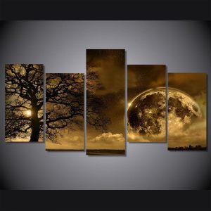 Celestial Body - Nature 5 Panel Canvas Art Wall Decor