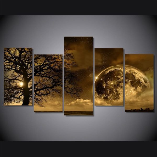 Celestial Body - Nature 5 Panel Canvas Art Wall Decor