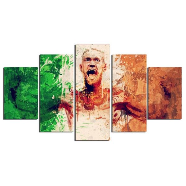 Champion Conor Mcgregor - Famous Person 5 Panel Canvas Art Wall Decor