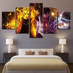 Characters Naruto Sasuke Anime - 5 Panel Canvas Art Wall Decor