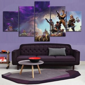 Characters Zombies Fortnite Gaming - 5 Panel Canvas Art Wall Decor