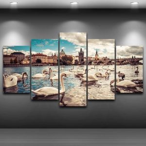 Charles Bridge Prague Czech Republic - Animal Canvas Wall Art