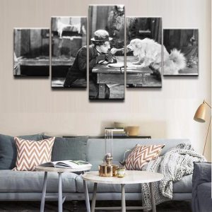 Charlie Chaplin A Dog’s Life Movie - 5 Panel Canvas Art Wall Decor