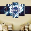 Charlotte Hornets NBA Basketball - 5 Panel Canvas Art Wall Decor