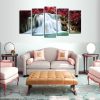 Cherry Waterfall - Nature 5 Panel Canvas Art Wall Decor