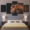 Chestnut Horse In Bridle - Animal 5 Panel Canvas Art Wall Decor