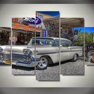 Chevrolet 1958 Chevy 01 -Automative 5 Panel Canvas Art Wall Decor