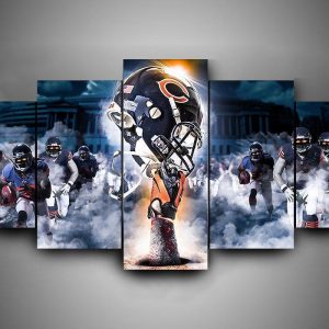 Chicago Bears 2 Football - 5 Panel Canvas Art Wall Decor