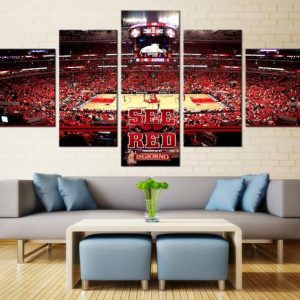 Chicago Bulls 4 - Sport 5 Panel Canvas Art Wall Decor