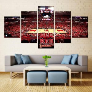 Chicago Bulls Stadium NBA Basketball - 5 Panel Canvas Art Wall Decor