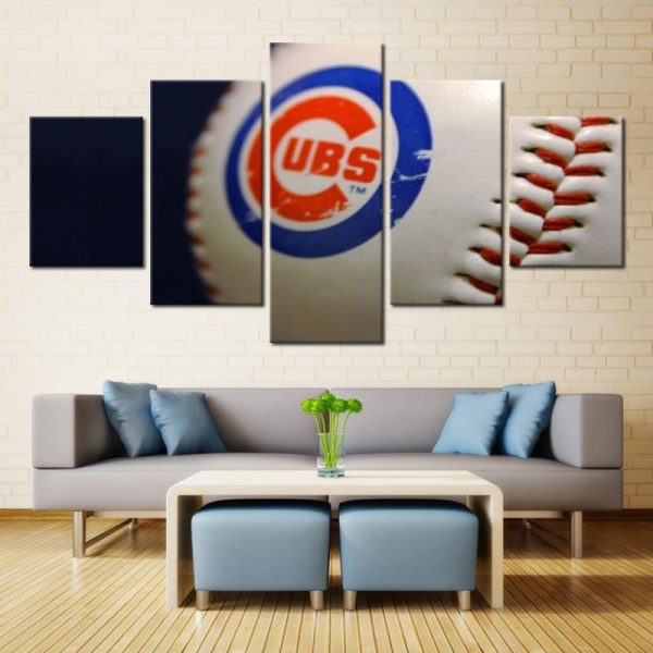 Chicago Cubs Baseball Sports - Sport 5 Panel Canvas Art Wall Decor