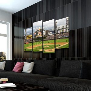 Chicago White Sox Stadium Baseball 4 Pieces - 4 Panel Canvas Art Wall Decor