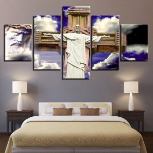 Christian Religion Cross Jesus - Religion 5 Panel Canvas Art Wall Decor