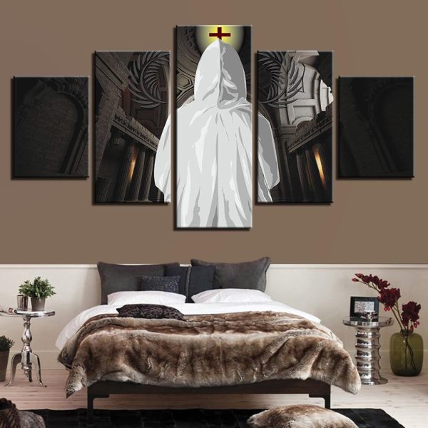 Church Christian Religion Cross - Religion 5 Panel Canvas Art Wall Decor