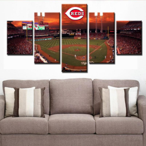 Cincinnati Reds Team Baseball Sport - 5 Panel Canvas Art Wall Decor