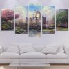 Cinderellas Castle Disney - 5 Panel Canvas Art Wall Decor