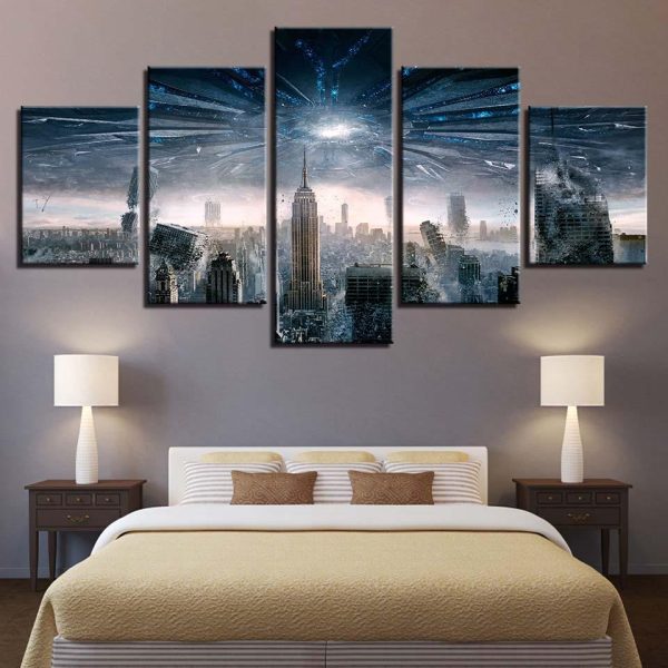 City Building 10 - Nature 5 Panel Canvas Art Wall Decor