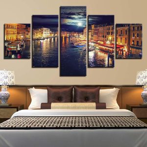 City Building 11 - Nature 5 Panel Canvas Art Wall Decor