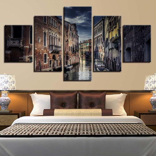 City Building 12 - Nature 5 Panel Canvas Art Wall Decor