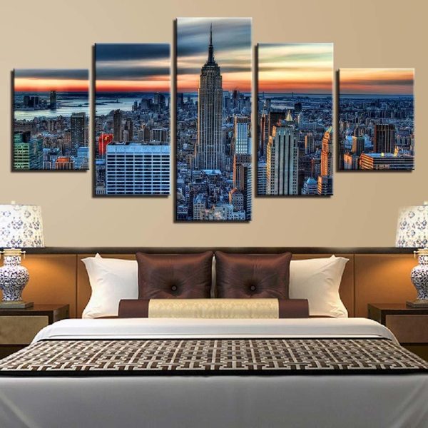 City Building 13 - Nature 5 Panel Canvas Art Wall Decor