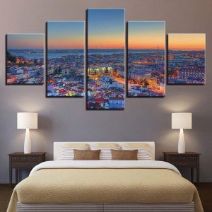 City Building 15 - Nature 5 Panel Canvas Art Wall Decor