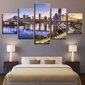 City Building 16 - Nature 5 Panel Canvas Art Wall Decor