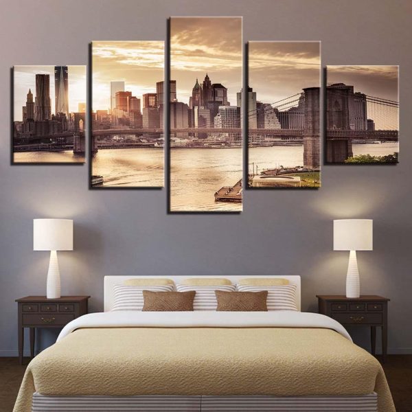 City Building 22 - Nature 5 Panel Canvas Art Wall Decor