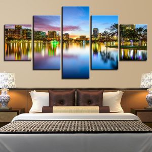 City Building 28 - Nature 5 Panel Canvas Art Wall Decor