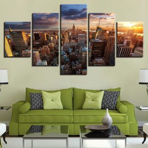 City Building 32 - Nature 5 Panel Canvas Art Wall Decor