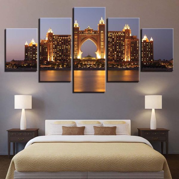 City Building 4 - Nature 5 Panel Canvas Art Wall Decor