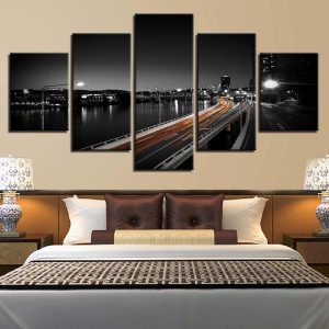 City Building 5 - Nature 5 Panel Canvas Art Wall Decor