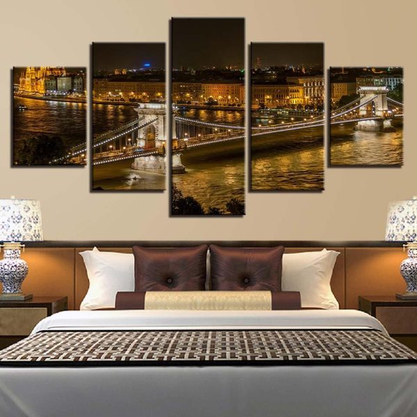 City Building 6 - Nature 5 Panel Canvas Art Wall Decor