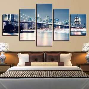 City Building 7 - Nature 5 Panel Canvas Art Wall Decor