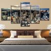 City Building 8 - Nature 5 Panel Canvas Art Wall Decor