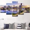 City Building Night 5 - Nature 5 Panel Canvas Art Wall Decor