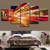 City Night 12 - Nature 5 Panel Canvas Art Wall Decor