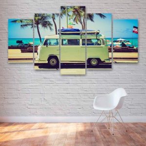 Classic Camper Van Classic - Automative 5 Panel Canvas Art Wall Decor