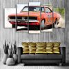 Classic Dodge Charger General Lee - Automative 5 Panel Canvas Art Wall Decor