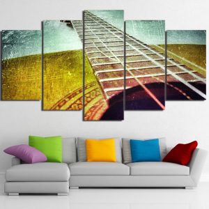 Classical Guitar Music 1 - Music 5 Panel Canvas Art Wall Decor