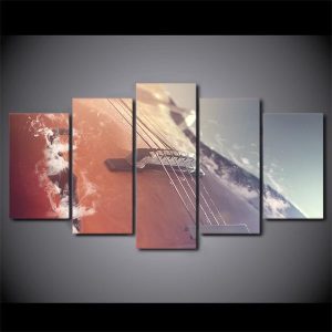 Classical Guitar Music Instrument 01 - Music 5 Panel Canvas Art Wall Decor