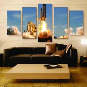 Clear For Takeoff - Space 5 Panel Canvas Art Wall Decor