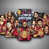 Cleveland Cavaliers 3 - Sport 5 Panel Canvas Art Wall Decor