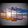 Clouds Beach At Sunset 02 - Nature 5 Panel Canvas Art Wall Decor