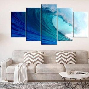 Coastal Ocean Seascape - Nature 5 Panel Canvas Art Wall Decor