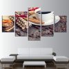 Coffee Bean Cup Kitchen Food Coffee Dessert House - Nature 5 Panel Canvas Art Wall Decor